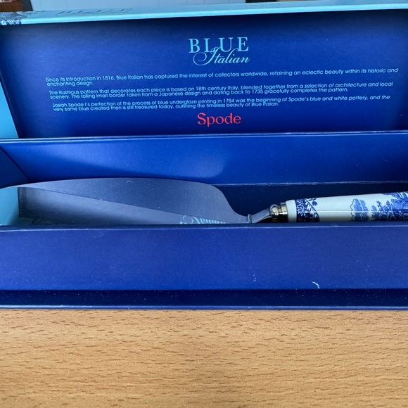 Blue Italian Spode Cake Slice New in Box - Picture 3 of 4